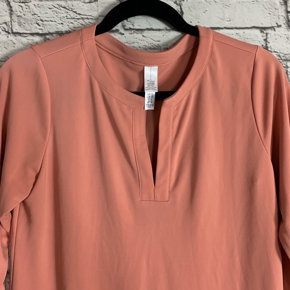 Marla Wynne Women’s Blush Tunic Size Small Lagenlook  Comfort Front Slit Mature - Picture 4 of 10